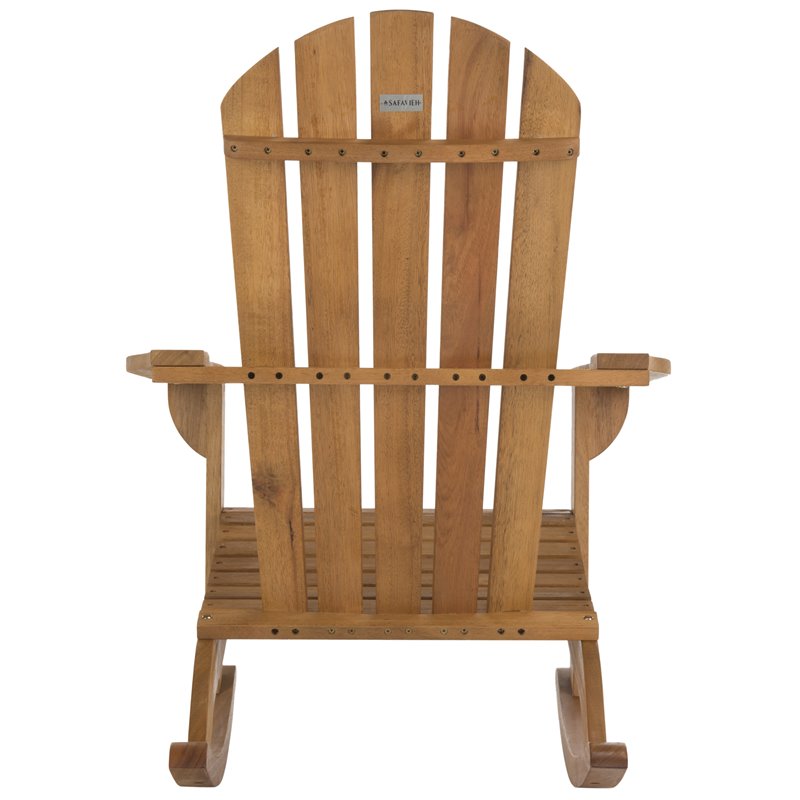 Safavieh Brizio Eucalyptus Wood Outdoor Adirondack Chair in Teak Natural