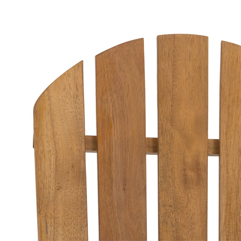Safavieh Brizio Eucalyptus Wood Outdoor Adirondack Chair in Teak Natural