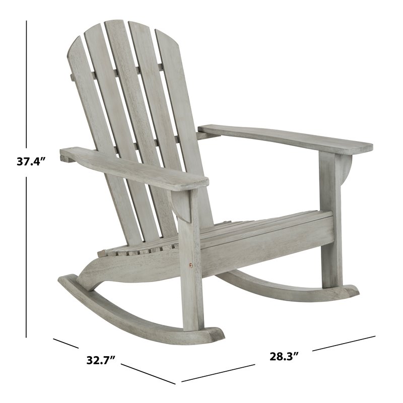 Safavieh Brizio Eucalyptus Wood Outdoor Adirondack Chair in Gray