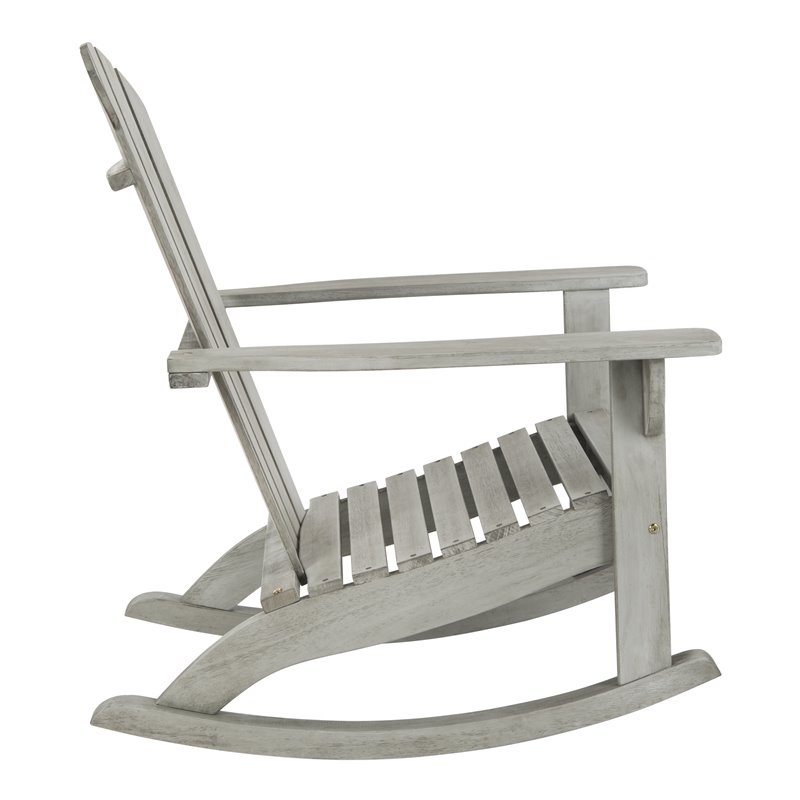 Safavieh Brizio Eucalyptus Wood Outdoor Adirondack Chair in Gray
