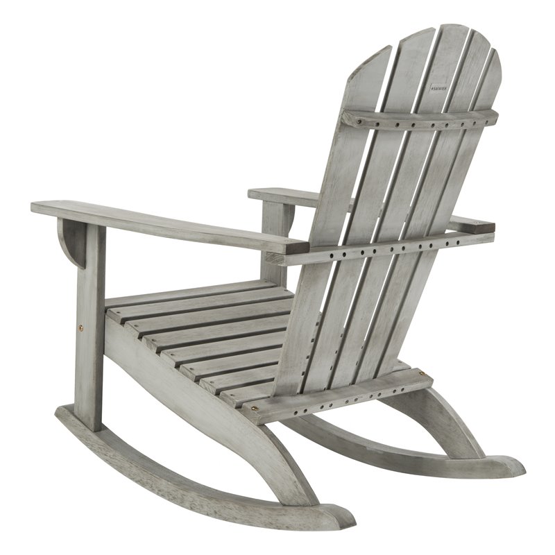 Safavieh Brizio Eucalyptus Wood Outdoor Adirondack Chair in Gray