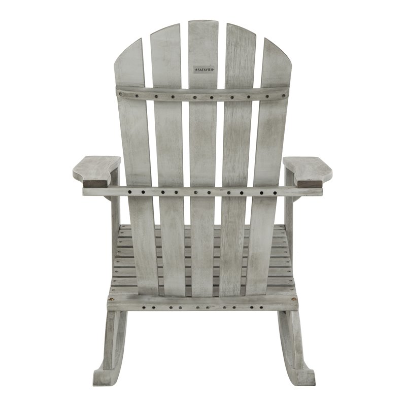 Safavieh Brizio Eucalyptus Wood Outdoor Adirondack Chair in Gray