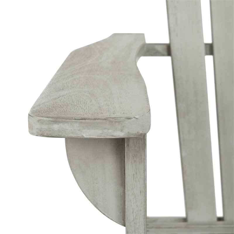Safavieh Brizio Eucalyptus Wood Outdoor Adirondack Chair in Gray