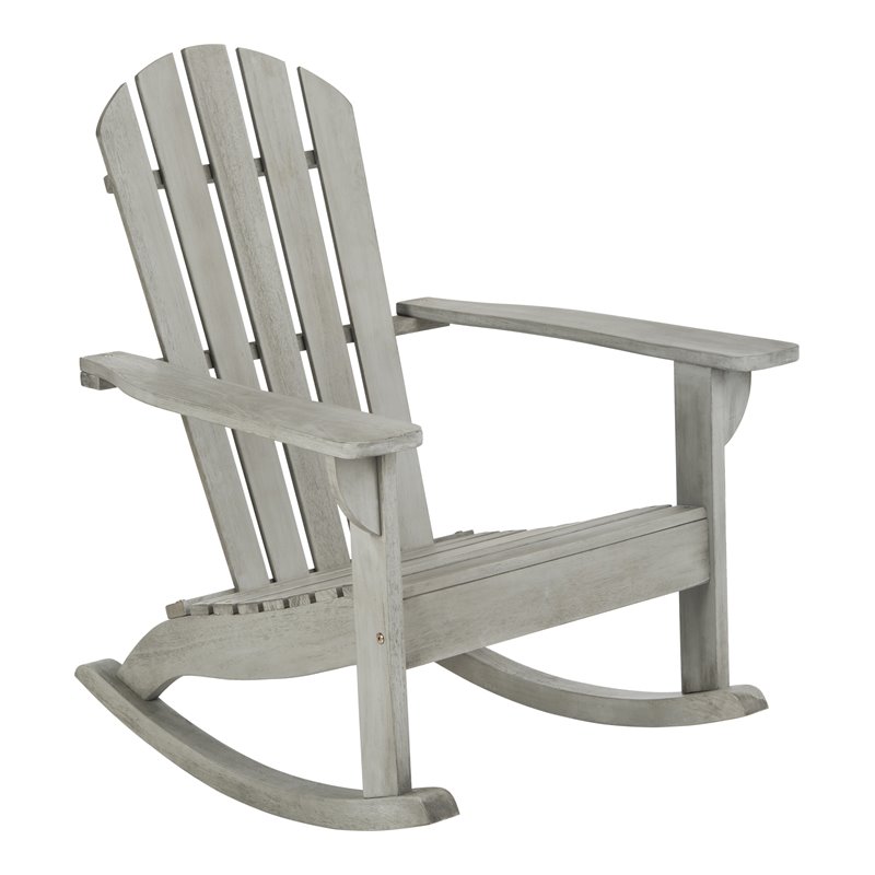 Safavieh Brizio Eucalyptus Wood Outdoor Adirondack Chair in Gray