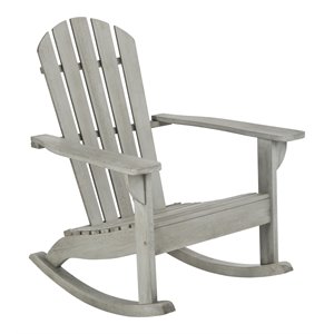 Safavieh Brizio Eucalyptus Wood Outdoor Adirondack Chair in Gray