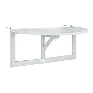 Safavieh Owens Teak Wood Indoor/Outdoor Hanging Half Table in Gray Wash