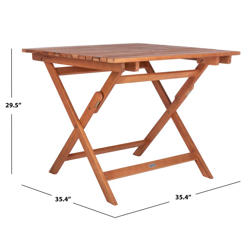 Safavieh Kresler Eucalyptus Wood Outdoor Folding Table in Natural