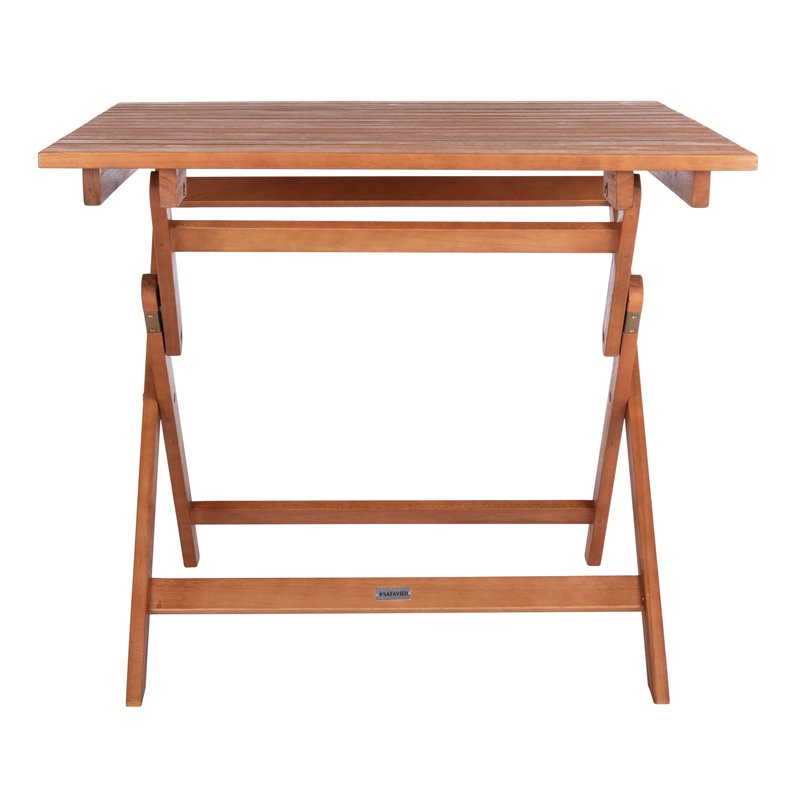 Safavieh Kresler Eucalyptus Wood Outdoor Folding Table in Natural