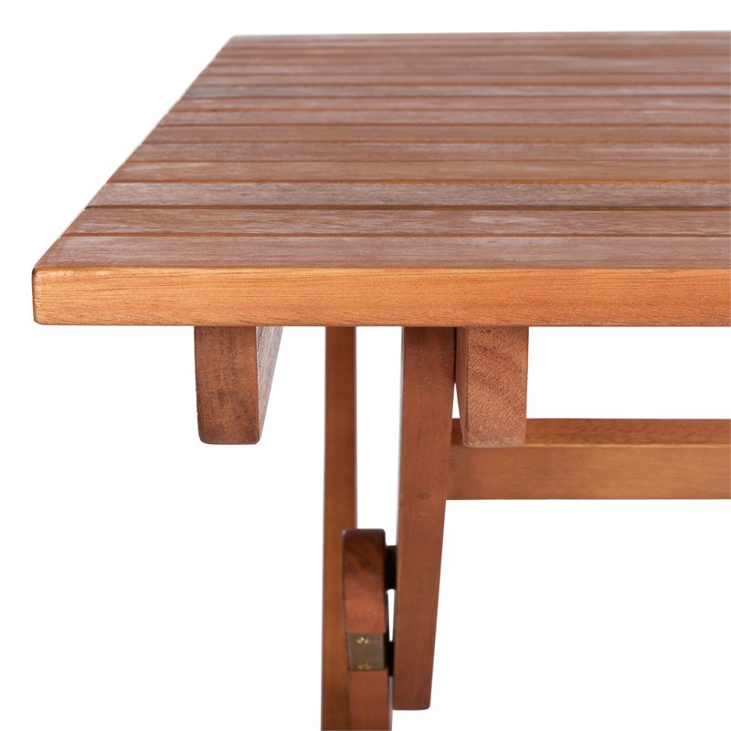 Safavieh Kresler Eucalyptus Wood Outdoor Folding Table in Natural