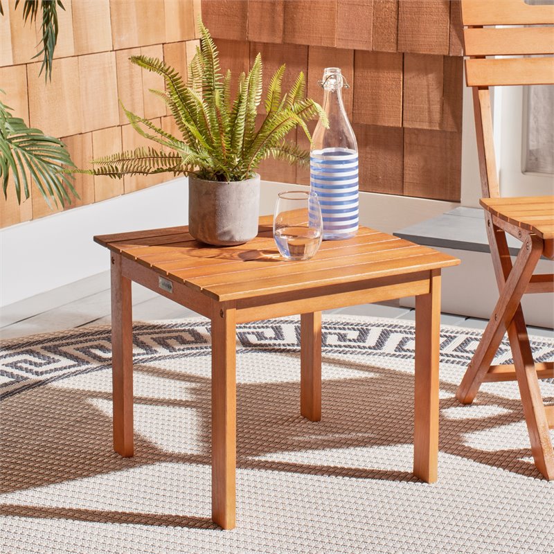 Safavieh Randor Eucalyptus Wood Outdoor Folding Table in Natural