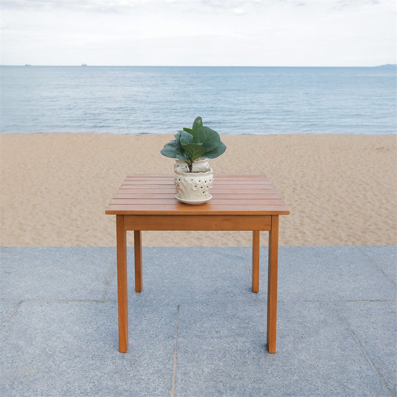 Safavieh Randor Eucalyptus Wood Outdoor Folding Table in Natural