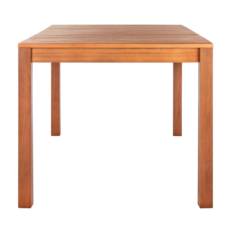 Safavieh Dores Contemporary Eucalyptus Wood Outdoor Dining Table in Natural