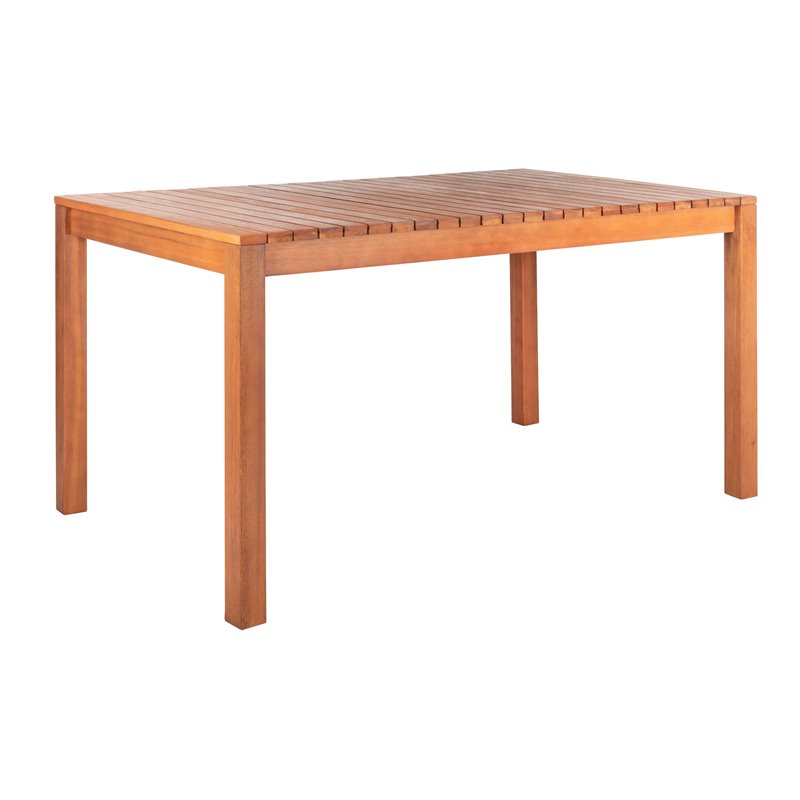 Safavieh Dores Contemporary Eucalyptus Wood Outdoor Dining Table in Natural