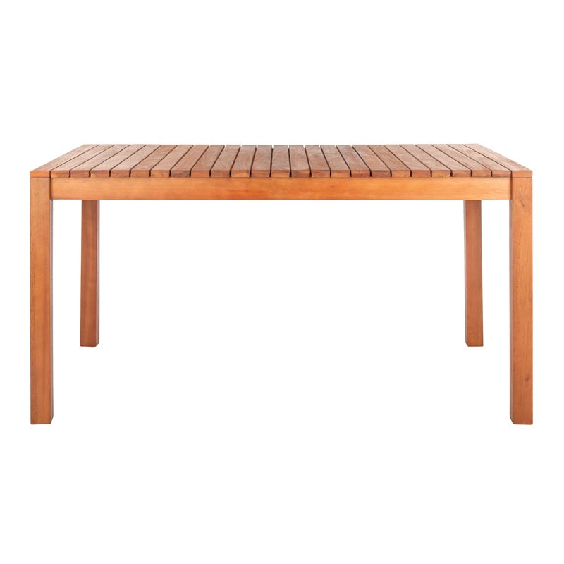 Safavieh Dores Contemporary Eucalyptus Wood Outdoor Dining Table in Natural