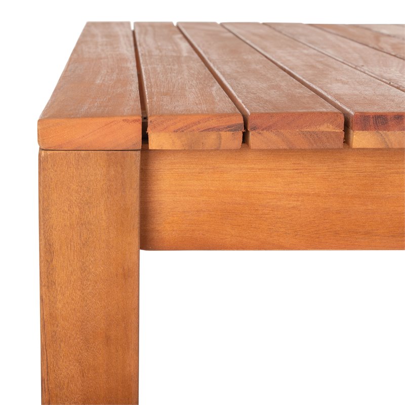 Safavieh Dores Contemporary Eucalyptus Wood Outdoor Dining Table in Natural