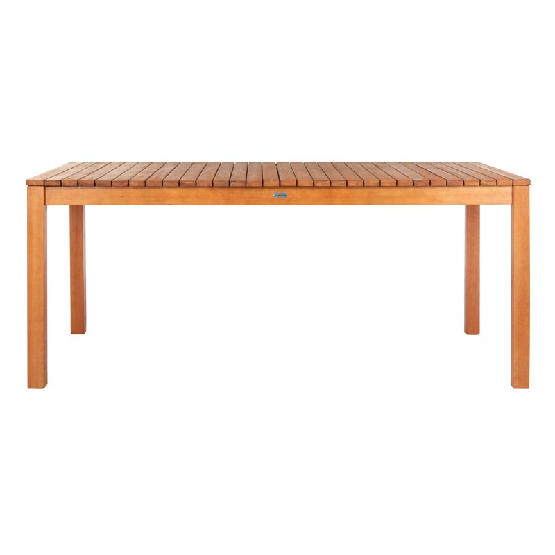 Safavieh Marson Contemporary Eucalyptus Wood Outdoor Dining Table in Natural