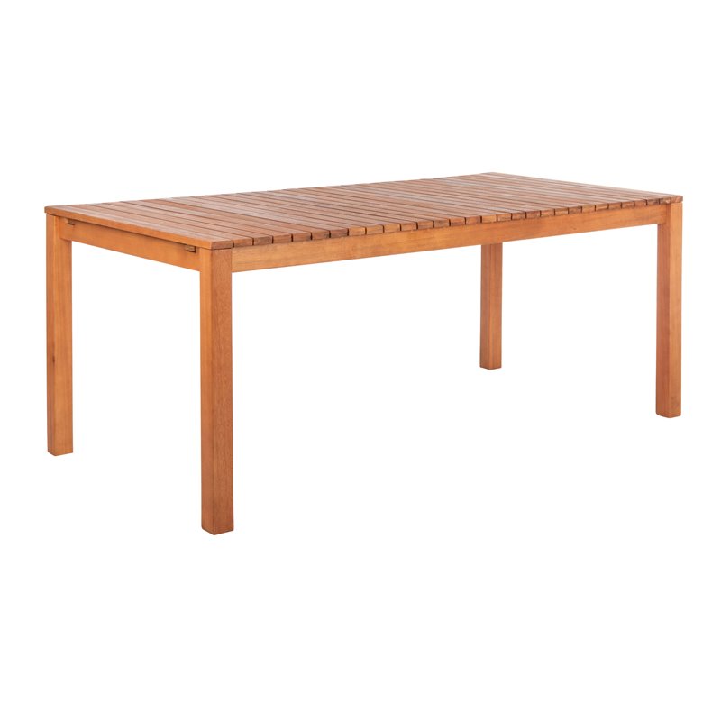 Safavieh Marson Contemporary Eucalyptus Wood Outdoor Dining Table in Natural
