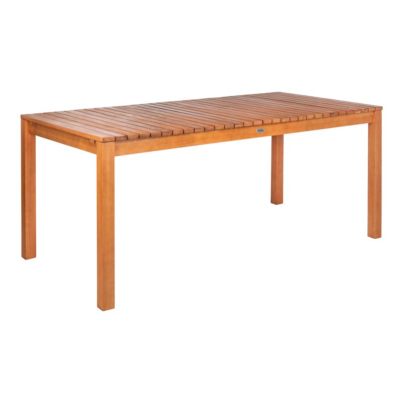 Safavieh Marson Contemporary Eucalyptus Wood Outdoor Dining Table in Natural