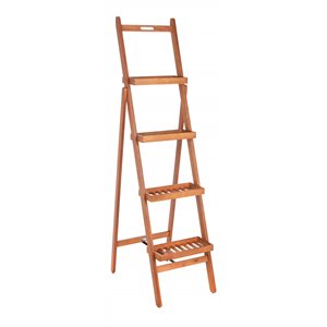Safavieh Grenton 4-Tier Eucalyptus Wood Outdoor/Garden Shelf in Natural