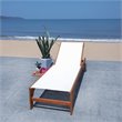 Safavieh Ralden Eucalyptus Wood/Polyester Outdoor Sun Lounger in Natural/Beige