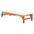 Safavieh Ralden Eucalyptus Wood/Polyester Outdoor Sun Lounger in Natural/Beige