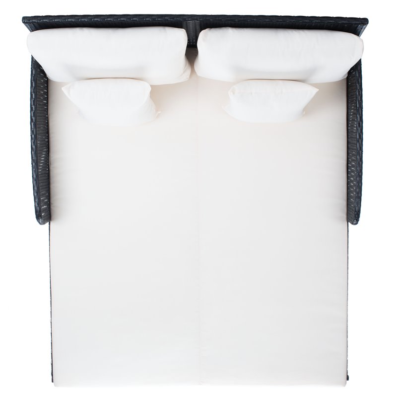 Safavieh Cadeo Polyester/Steel Metal Outdoor Daybed with Pillows in Black