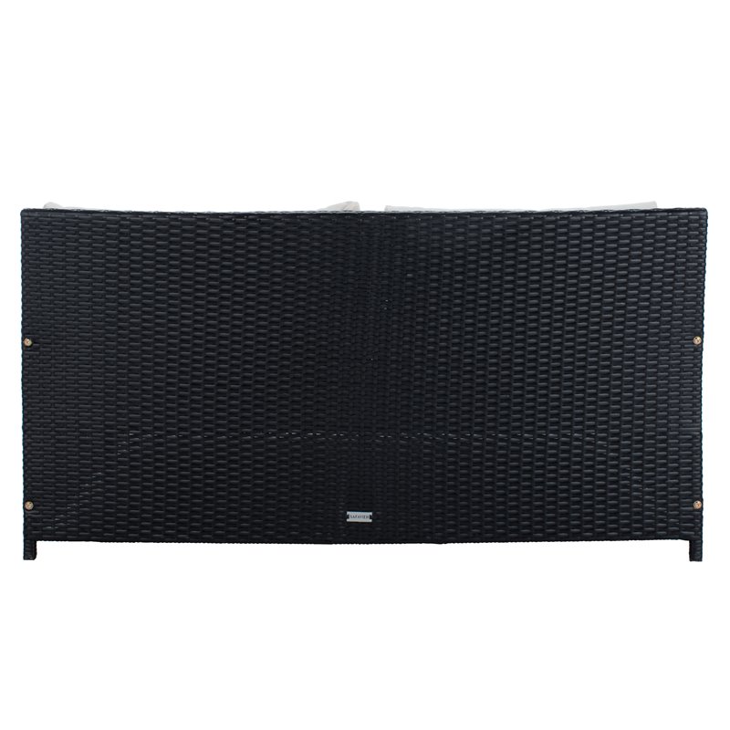 Safavieh Cadeo Polyester/Steel Metal Outdoor Daybed with Pillows in Black