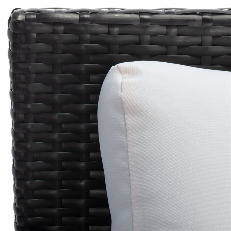 Safavieh Cadeo Polyester/Steel Metal Outdoor Daybed with Pillows in Black