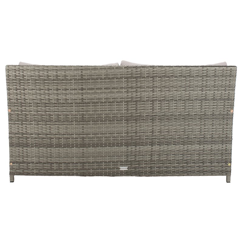 Safavieh Cadeo Polyester/Steel Metal Outdoor Daybed with Pillows in Gray