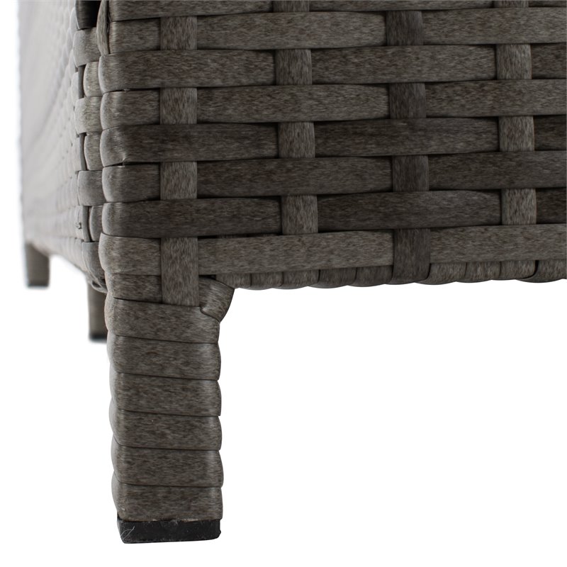 Safavieh Cadeo Polyester/Steel Metal Outdoor Daybed with Pillows in Gray