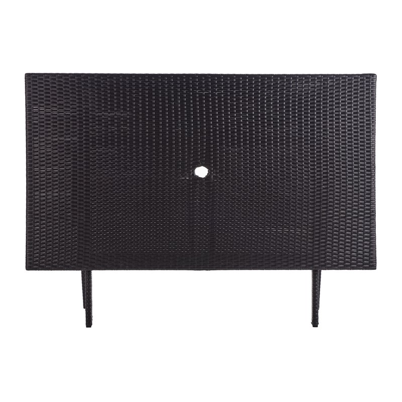 Safavieh Akita Steel Metal/Polyester Outdoor Folding Table in Black