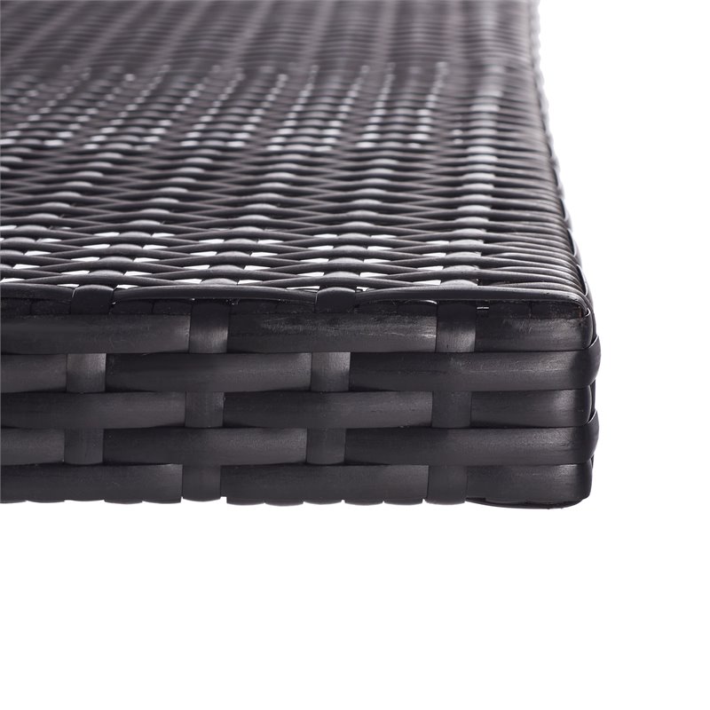 Safavieh Akita Steel Metal/Polyester Outdoor Folding Table in Black