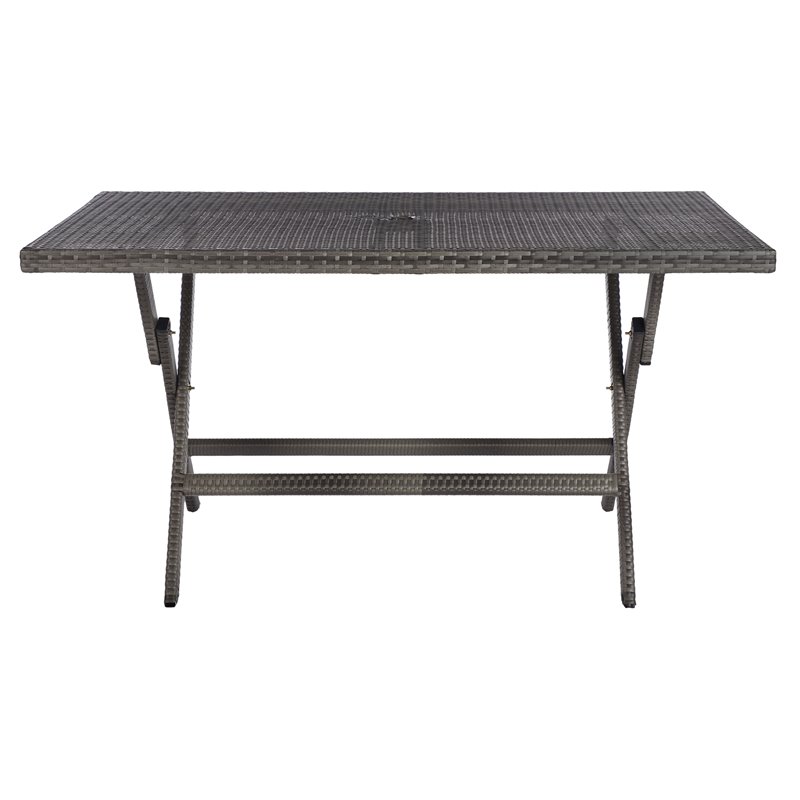 Safavieh Akita Steel Metal/Polyester Outdoor Folding Table in Gray