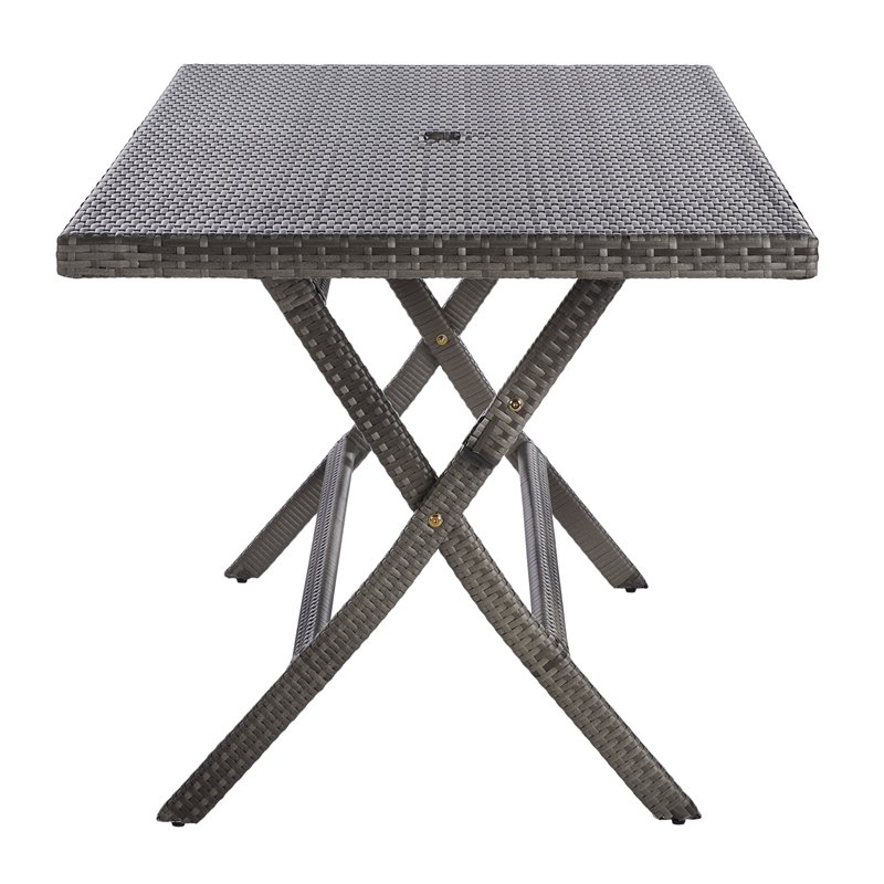 Safavieh Akita Steel Metal/Polyester Outdoor Folding Table in Gray