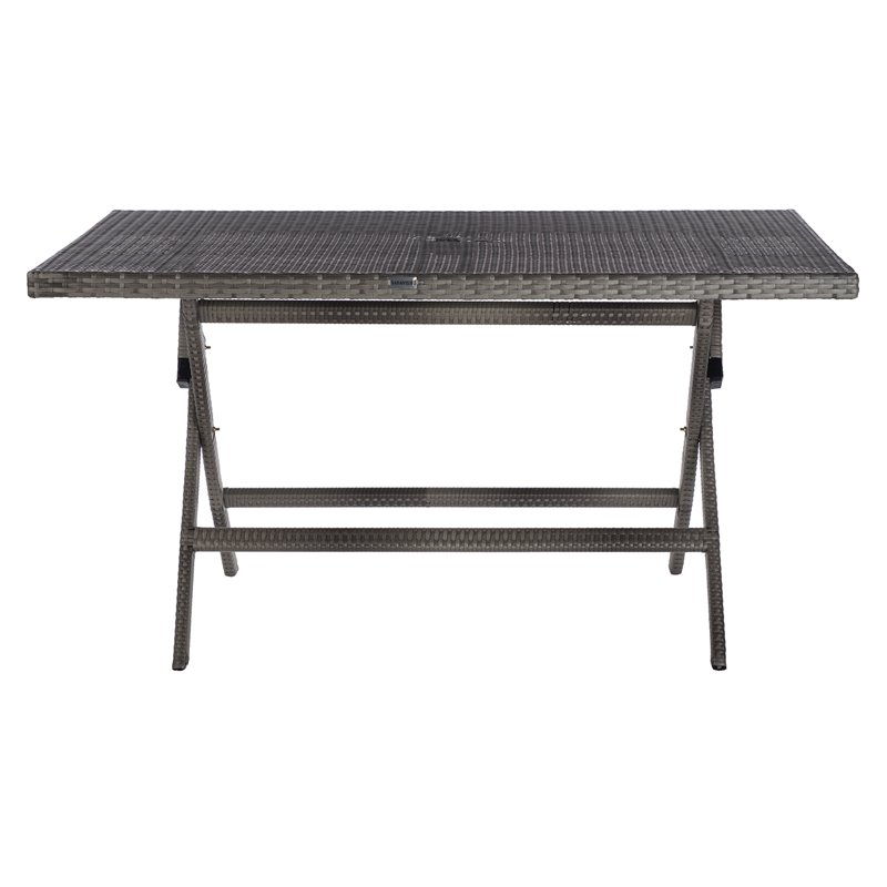 Safavieh Akita Steel Metal/Polyester Outdoor Folding Table in Gray