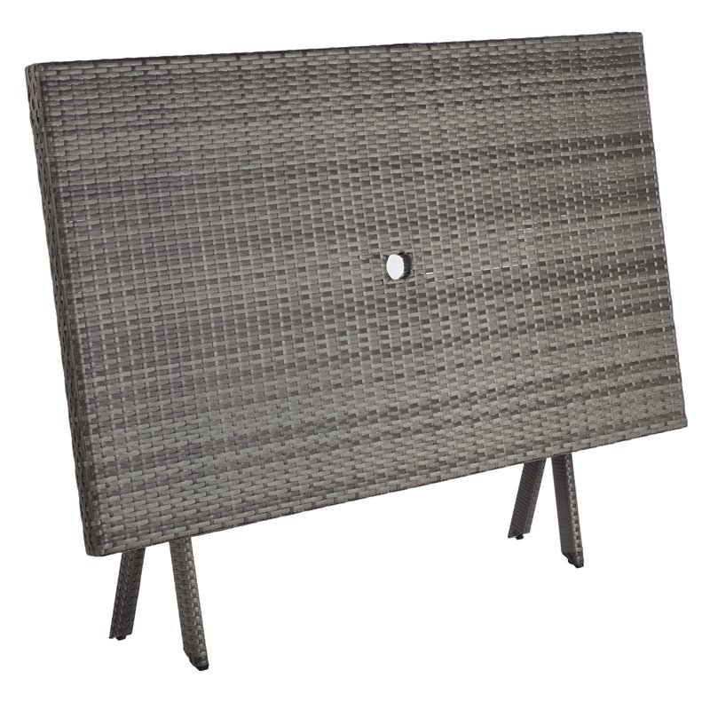 Safavieh Akita Steel Metal/Polyester Outdoor Folding Table in Gray