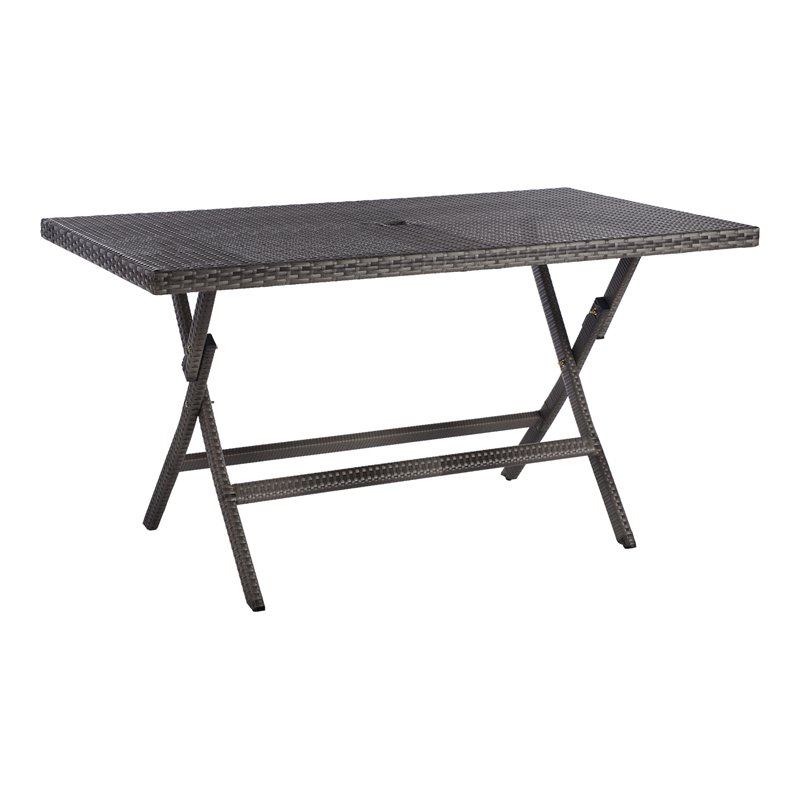 Safavieh Akita Steel Metal/Polyester Outdoor Folding Table in Gray