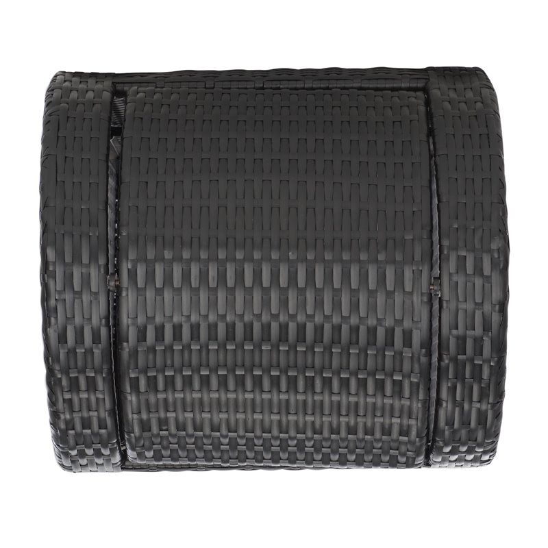 Safavieh Serapis Polyester Wicker/Steel Patio Trash Bin in Black