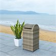 Safavieh Serapis Polyester Wicker/Steel Patio Trash Bin in Gray