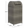 Safavieh Serapis Polyester Wicker/Steel Patio Trash Bin in Gray