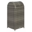 Safavieh Serapis Polyester Wicker/Steel Patio Trash Bin in Gray