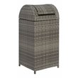 Safavieh Serapis Polyester Wicker/Steel Patio Trash Bin in Gray