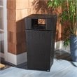 Safavieh Mazeli Polyester Wicker/Steel Patio Trash Bin in Black