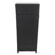 Safavieh Mazeli Polyester Wicker/Steel Patio Trash Bin in Black