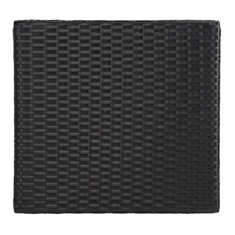 Safavieh Mazeli Polyester Wicker/Steel Patio Trash Bin in Black