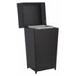 Safavieh Mazeli Polyester Wicker/Steel Patio Trash Bin in Black