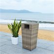 Safavieh Mazeli Polyester Wicker/Steel Patio Trash Bin in Gray