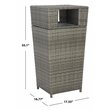 Safavieh Mazeli Polyester Wicker/Steel Patio Trash Bin in Gray