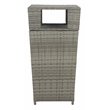 Safavieh Mazeli Polyester Wicker/Steel Patio Trash Bin in Gray