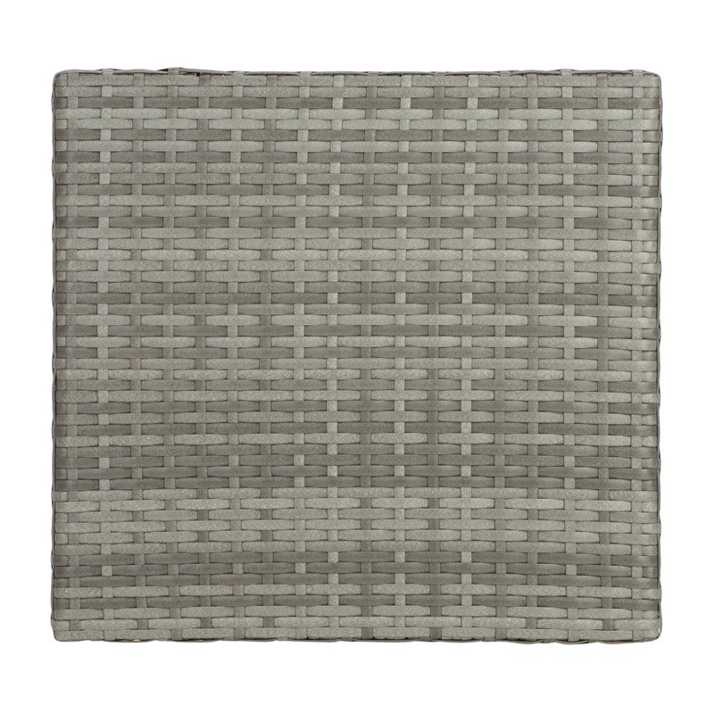 Safavieh Mazeli Polyester Wicker/Steel Patio Trash Bin in Gray